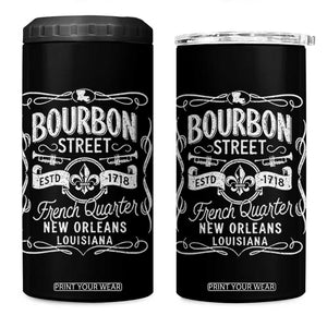 Bourbon Street French Quarter New Orleans Vintage Scrollwork 4 in 1 Can Cooler Tumbler TS11 One Size: 16 oz Black Print Your Wear