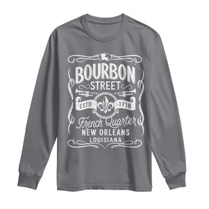 Bourbon Street French Quarter New Orleans Vintage Scrollwork Long Sleeve Shirt TS11 Charcoal Print Your Wear