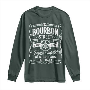 Bourbon Street French Quarter New Orleans Vintage Scrollwork Long Sleeve Shirt TS11 Dark Forest Green Print Your Wear