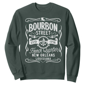 Bourbon Street French Quarter New Orleans Vintage Scrollwork Sweatshirt TS11 Dark Forest Green Print Your Wear