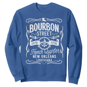 Bourbon Street French Quarter New Orleans Vintage Scrollwork Sweatshirt TS11 Royal Blue Print Your Wear