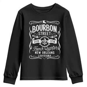 Bourbon Street French Quarter New Orleans Vintage Scrollwork Youth Sweatshirt TS11 Black Print Your Wear