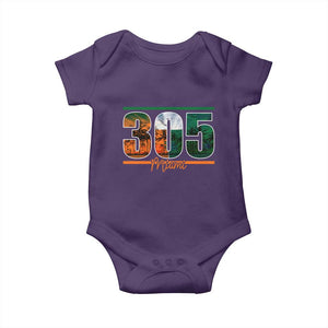 305 Miami Baby Onesie Area Code Florida FL Vintage Palm Trees TS11 Purple Print Your Wear