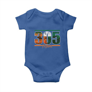 305 Miami Baby Onesie Area Code Florida FL Vintage Palm Trees TS11 Royal Blue Print Your Wear