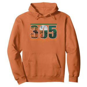 305 Miami Hoodie Area Code Florida FL Vintage Palm Trees TS11 Orange Print Your Wear