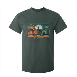 305 Miami T Shirt For Kid Area Code Florida FL Vintage Palm Trees TS11 Dark Forest Green Print Your Wear