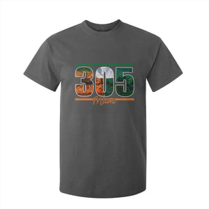 305 Miami T Shirt For Kid Area Code Florida FL Vintage Palm Trees TS11 Dark Heather Print Your Wear