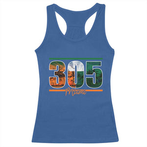 305 Miami Racerback Tank Top Area Code Florida FL Vintage Palm Trees TS11 Royal Blue Print Your Wear