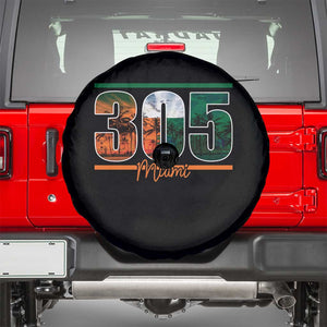 305 Miami Spare Tire Cover Area Code Florida FL Vintage Palm Trees TS11 Black Print Your Wear