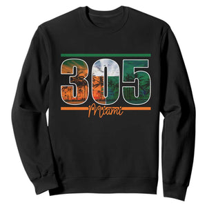 305 Miami Sweatshirt Area Code Florida FL Vintage Palm Trees TS11 Black Print Your Wear