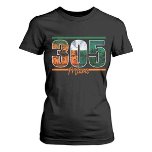 305 Miami T Shirt For Women Area Code Florida FL Vintage Palm Trees TS11 Black Print Your Wear