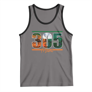 305 Miami Tank Top Area Code Florida FL Vintage Palm Trees TS11 Deep Heather Black Print Your Wear