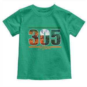 305 Miami Toddler T Shirt Area Code Florida FL Vintage Palm Trees TS11 Irish Green Print Your Wear