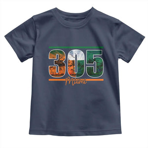 305 Miami Toddler T Shirt Area Code Florida FL Vintage Palm Trees TS11 Navy Print Your Wear