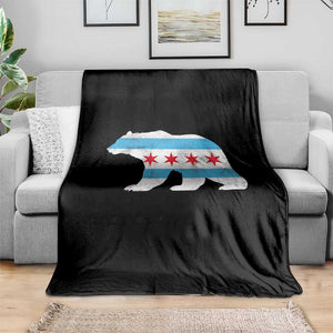 Vintage Chicago Flag Illinois State Bear Lover Throw Blanket TS11 Print Your Wear