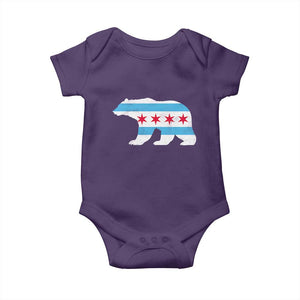 Vintage Chicago Flag Illinois State Bear Lover Baby Onesie TS11 Purple Print Your Wear