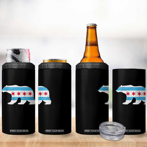 Vintage Chicago Flag Illinois State Bear Lover 4 in 1 Can Cooler Tumbler TS11 Print Your Wear