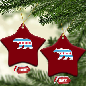 Vintage Chicago Flag Illinois State Bear Lover Ceramic Ornament TS11 Print Your Wear