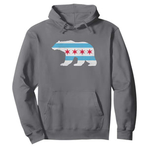 Vintage Chicago Flag Illinois State Bear Lover Hoodie TS11 Charcoal Print Your Wear