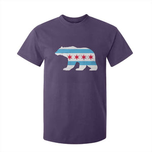 Vintage Chicago Flag Illinois State Bear Lover T Shirt For Kid TS11 Purple Print Your Wear