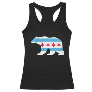 Vintage Chicago Flag Illinois State Bear Lover Racerback Tank Top TS11 Black Print Your Wear