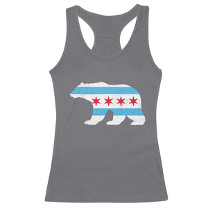 Vintage Chicago Flag Illinois State Bear Lover Racerback Tank Top TS11 Charcoal Print Your Wear