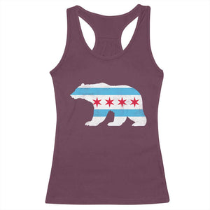 Vintage Chicago Flag Illinois State Bear Lover Racerback Tank Top TS11 Maroon Print Your Wear