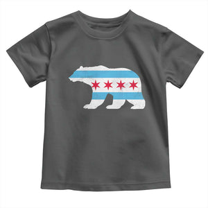 Vintage Chicago Flag Illinois State Bear Lover Toddler T Shirt TS11 Dark Heather Print Your Wear