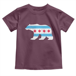 Vintage Chicago Flag Illinois State Bear Lover Toddler T Shirt TS11 Maroon Print Your Wear