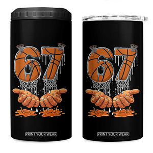 Basketball 67 Six Seven Funny Gen Alpha Meme Drip 4 in 1 Can Cooler Tumbler TS11 One Size: 16 oz Black Print Your Wear