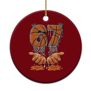 Basketball 67 Six Seven Funny Gen Alpha Meme Drip Ceramic Ornament TS11 1pc Red Print Your Wear