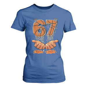 Basketball 67 Six Seven Funny Gen Alpha Meme Drip T Shirt For Women TS11 Royal Blue Print Your Wear