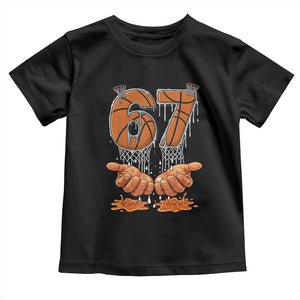 Basketball 67 Six Seven Funny Gen Alpha Meme Drip Toddler T Shirt TS11 Black Print Your Wear