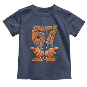 Basketball 67 Six Seven Funny Gen Alpha Meme Drip Toddler T Shirt TS11 Navy Print Your Wear