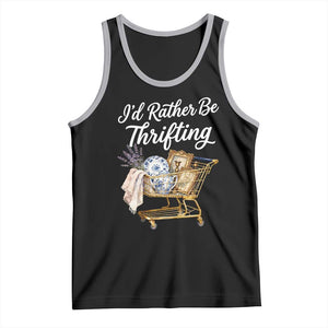 I Would Rather Be Thrifting Tank Top Funny Shopping Quote Vintage Hunter TS11 Black Athletic Heather Print Your Wear