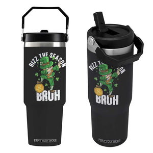 Funny St Patrick's Day Rizz The Season Bruh Flip Straw Tumbler Leprechaun Shamrock TS11 One Size: 30 oz Black Print Your Wear