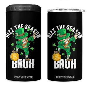 Funny St Patrick's Day Rizz The Season Bruh 4 in 1 Can Cooler Tumbler Leprechaun Shamrock TS11 One Size: 16 oz Black Print Your Wear