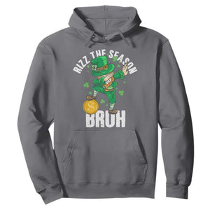 Funny St Patrick's Day Rizz The Season Bruh Hoodie Leprechaun Shamrock TS11 Charcoal Print Your Wear