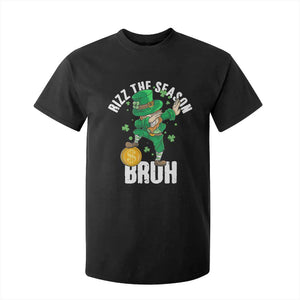 Funny St Patrick's Day Rizz The Season Bruh T Shirt For Kid Leprechaun Shamrock TS11 Black Print Your Wear