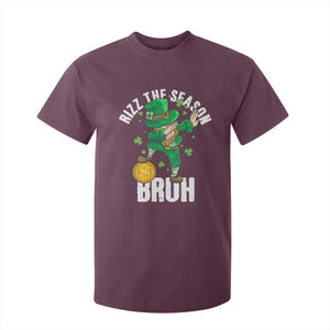 Funny St Patrick's Day Rizz The Season Bruh T Shirt For Kid Leprechaun Shamrock TS11 Maroon Print Your Wear