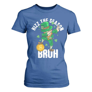 Funny St Patrick's Day Rizz The Season Bruh T Shirt For Women Leprechaun Shamrock TS11 Royal Blue Print Your Wear