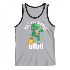 Funny St Patrick's Day Rizz The Season Bruh Tank Top Leprechaun Shamrock TS11 Athletic Heather Black Print Your Wear