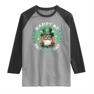 Happy St Pat Rizz Day Raglan Shirt Leprechaun St Patrick's Day Shamrock TS11 Sport Gray Black Print Your Wear