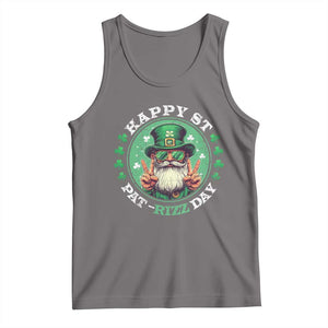 Happy St Pat Rizz Day Tank Top Leprechaun St Patrick's Day Shamrock TS11 Deep Heather Print Your Wear