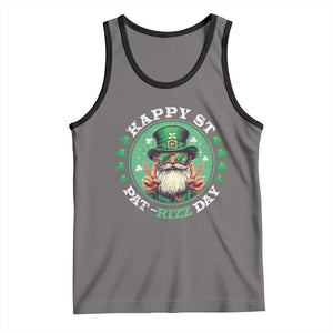 Happy St Pat Rizz Day Tank Top Leprechaun St Patrick's Day Shamrock TS11 Deep Heather Black Print Your Wear