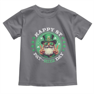 Happy St Pat Rizz Day Toddler T Shirt Leprechaun St Patrick's Day Shamrock TS11 Charcoal Print Your Wear
