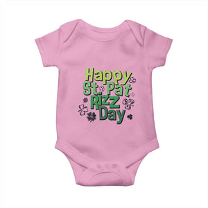 Funny Skibidi St Patrick's Day Baby Onesie Happy St Pat Rizz Day Shamrock TS11 Light Pink Print Your Wear