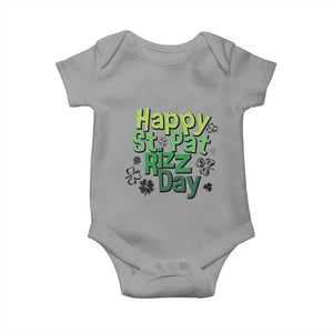 Funny Skibidi St Patrick's Day Baby Onesie Happy St Pat Rizz Day Shamrock TS11 Sport Gray Print Your Wear