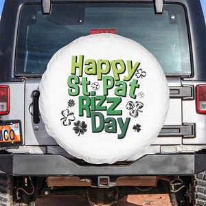 Funny Skibidi St Patrick's Day Spare Tire Cover Happy St Pat Rizz Day Shamrock TS11 No hole White Print Your Wear
