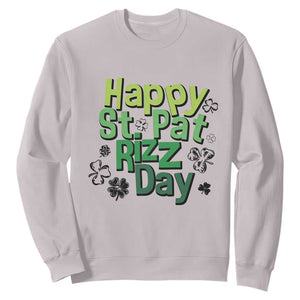 Funny Skibidi St Patrick's Day Sweatshirt Happy St Pat Rizz Day Shamrock TS11 Ice Gray Print Your Wear